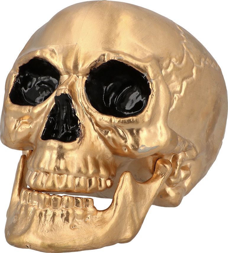 Gouden Schedel met Beweegbare Kaak Halloween Decoratie
