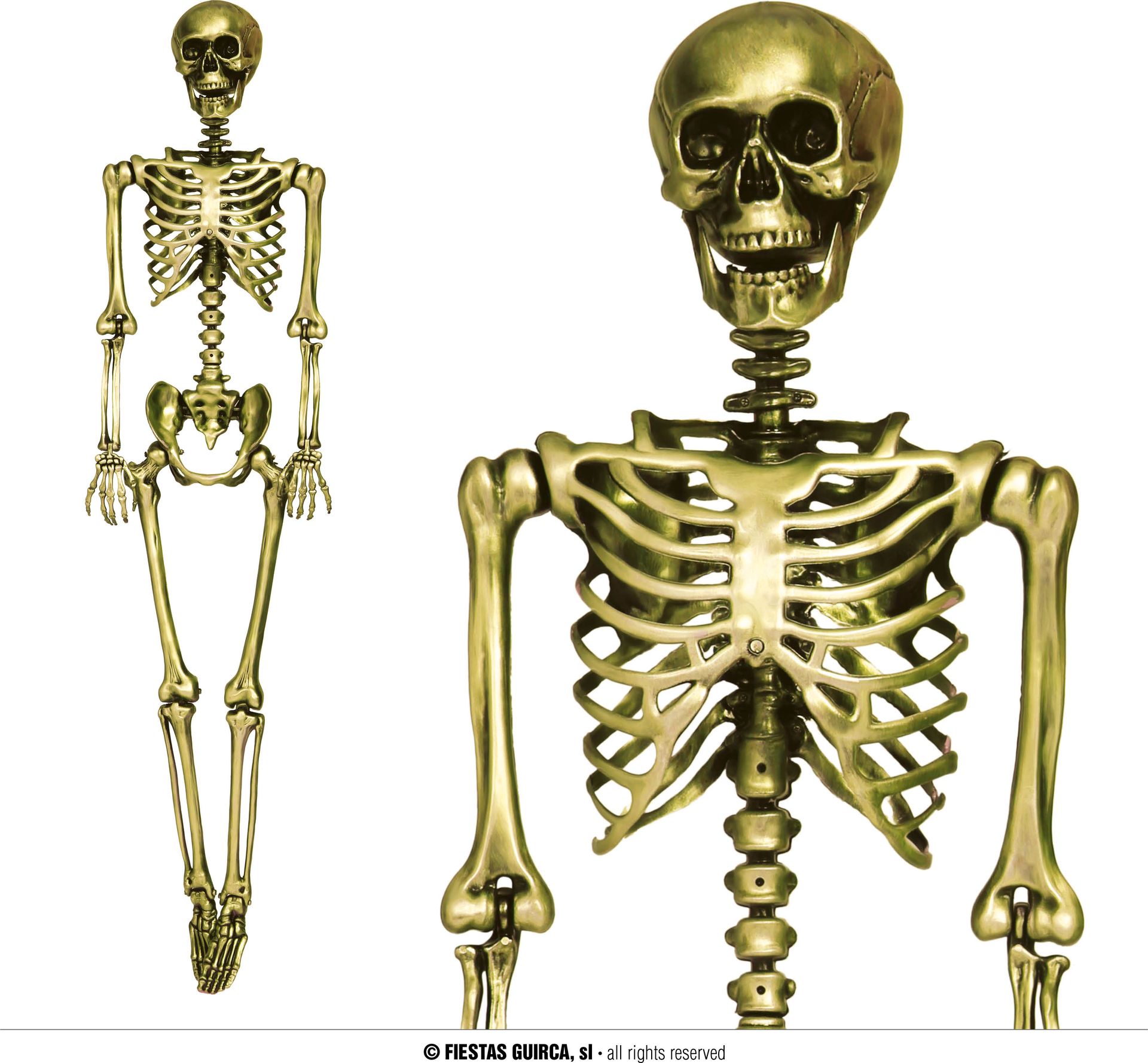 Gouden skelet decoratie 90 cm halloween