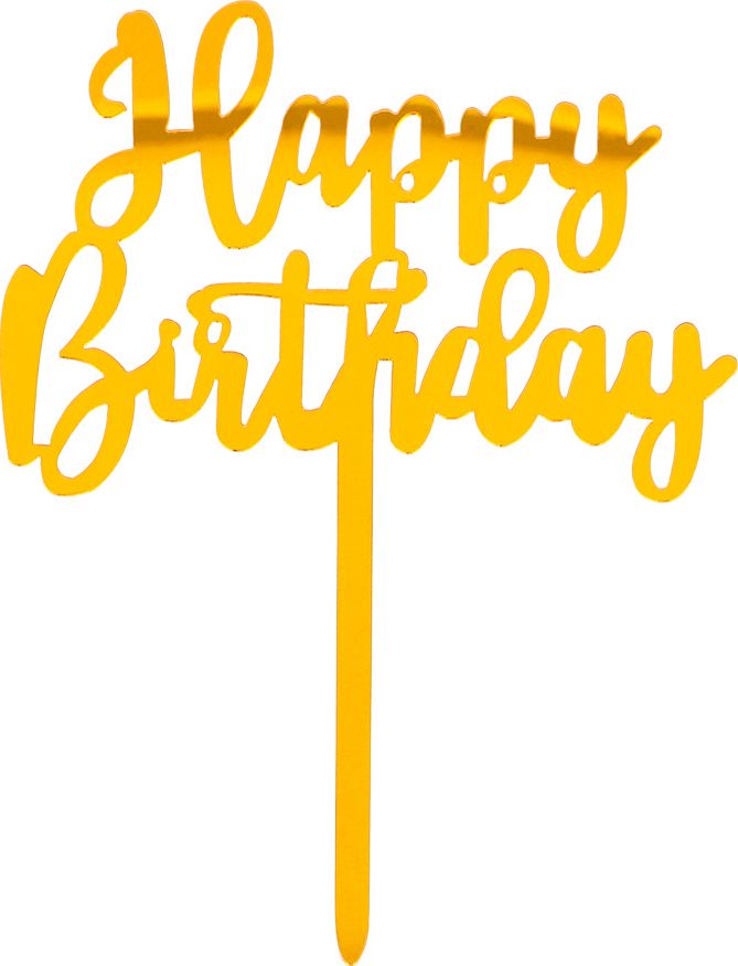 Gouden Verjaardagstaarttopper 'Happy Birthday'