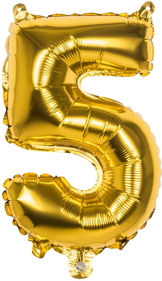 Gouden XL folieballon cijfer 5