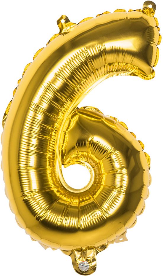 Gouden XL folieballon cijfer 6