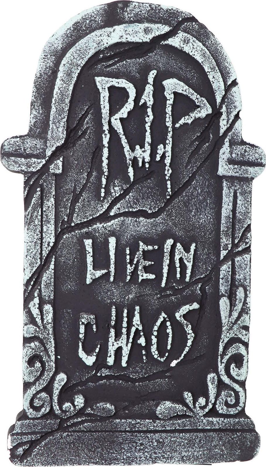 Grafsteen 'Live in chaos' 43 x 22 cm halloween