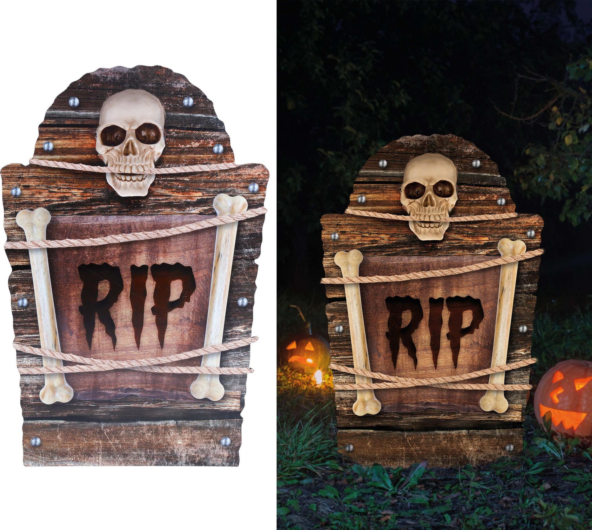 Grafsteen met schedel 56 cm halloween