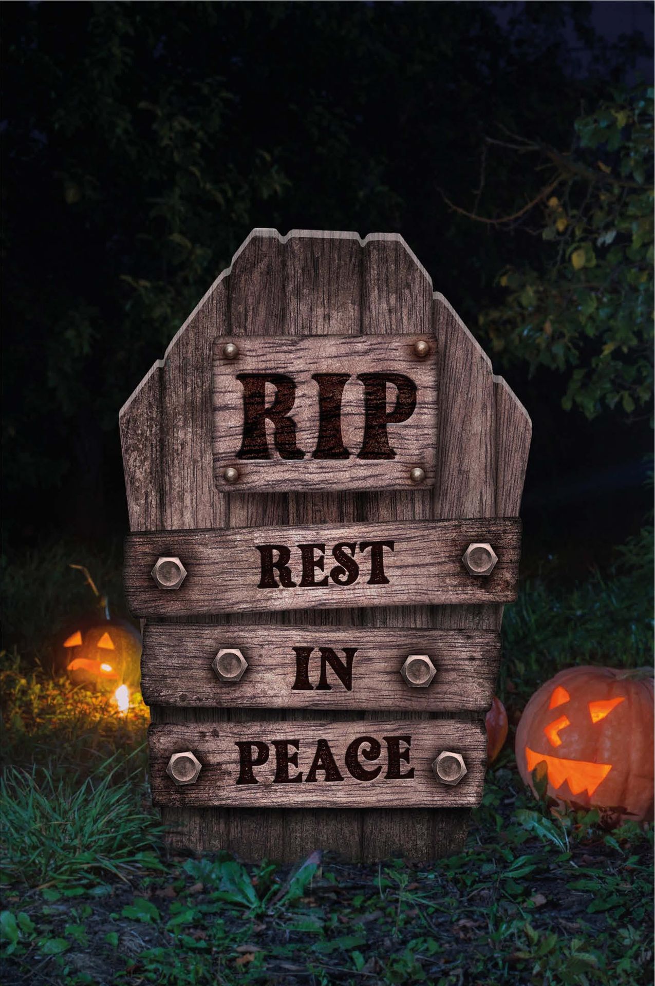 Grafsteen 'Rest in peace' 56 cm halloween