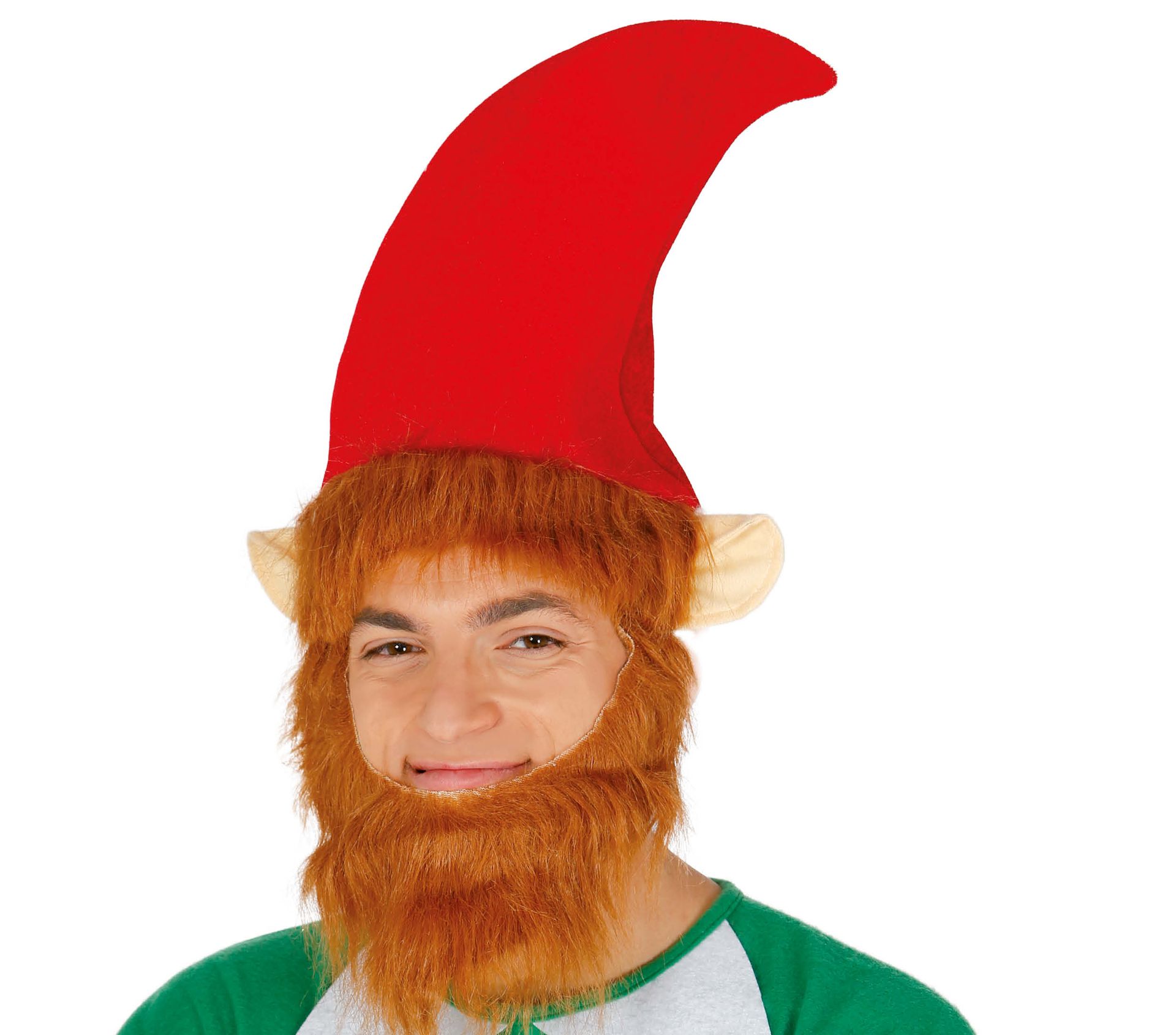 Grappige kerstelf muts met rode baard