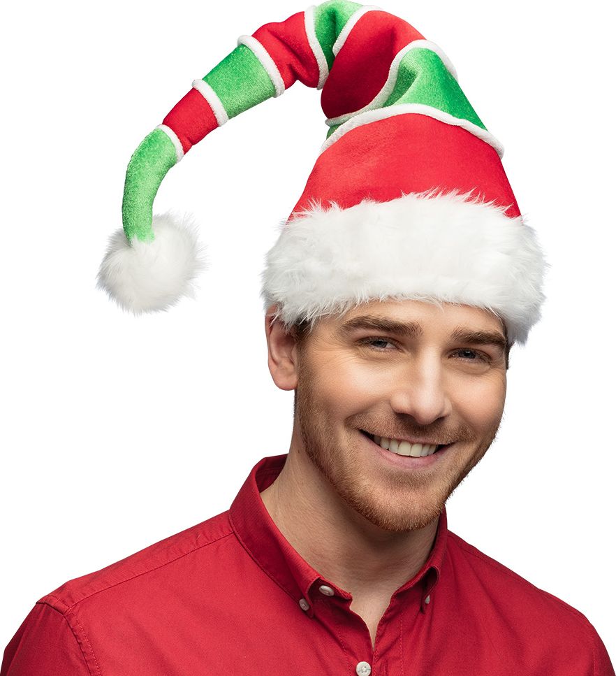Grappige Kerstmuts Rood Groen Gestreept