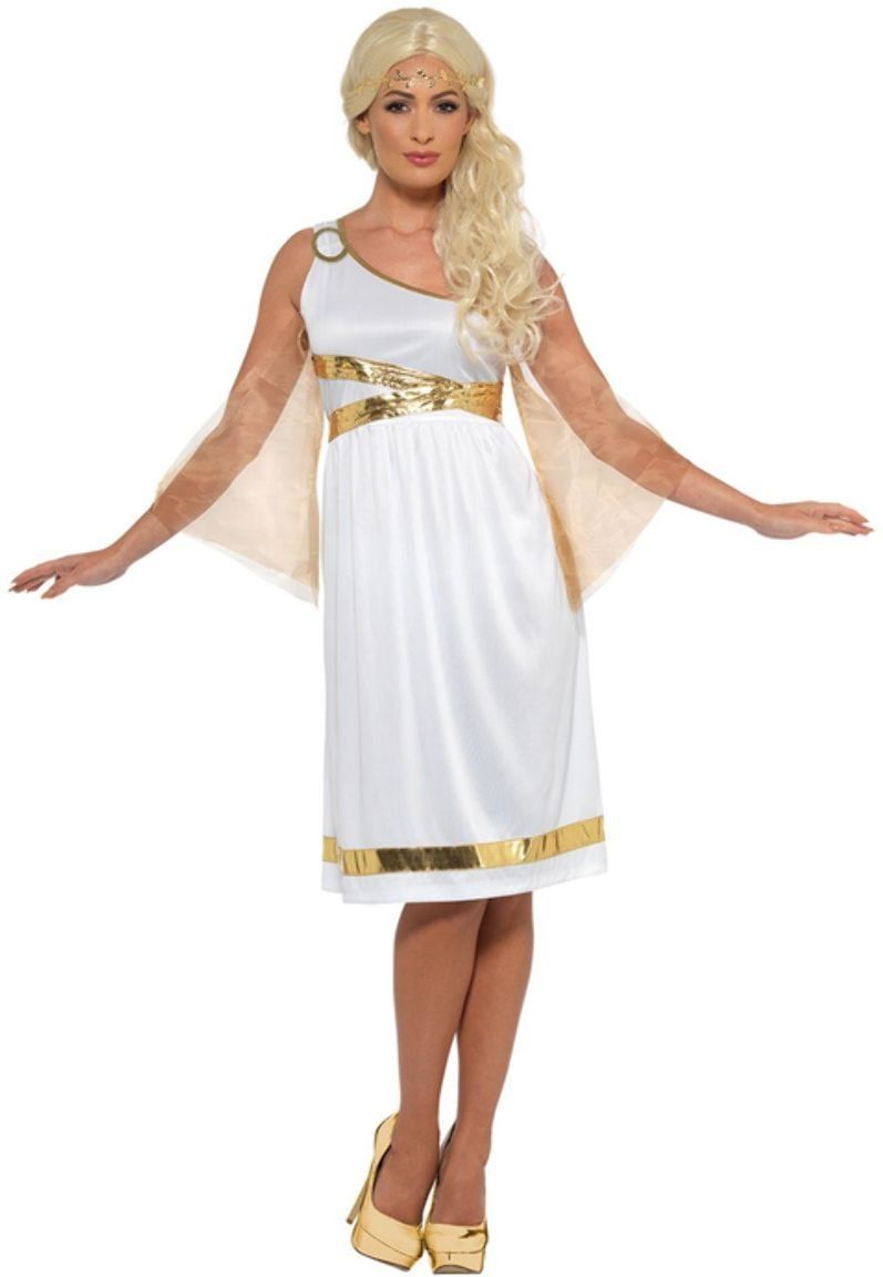 Griekse vrouwen jurk wit