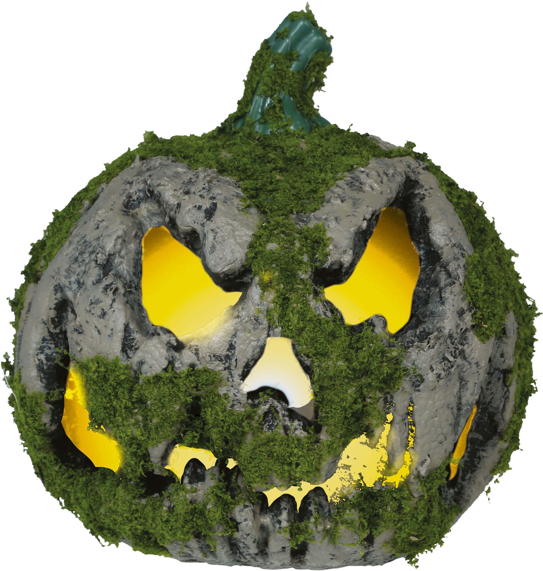Grijs Groene Halloween Pompoen met Mos