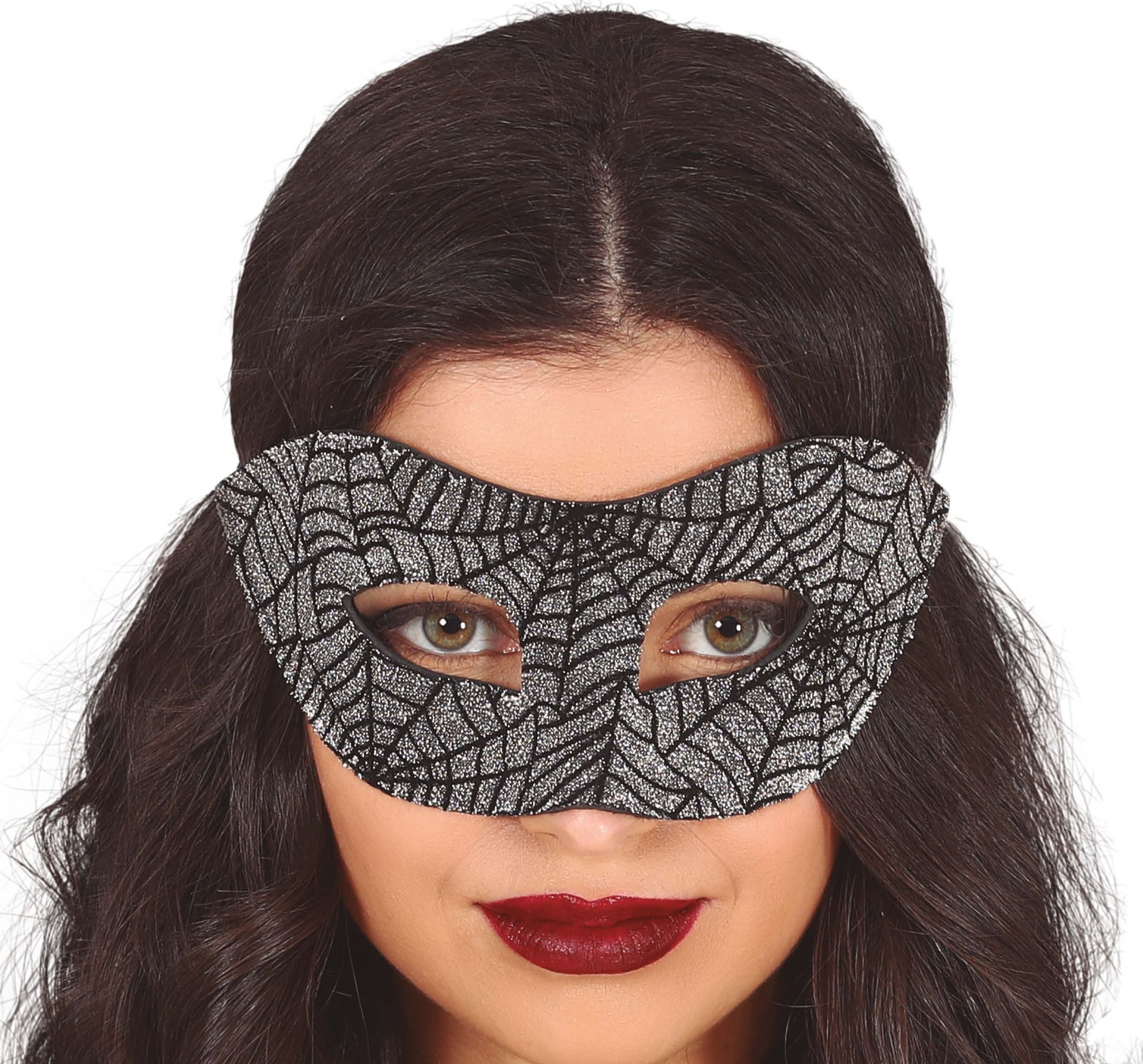 Grijs spinnenweb masker