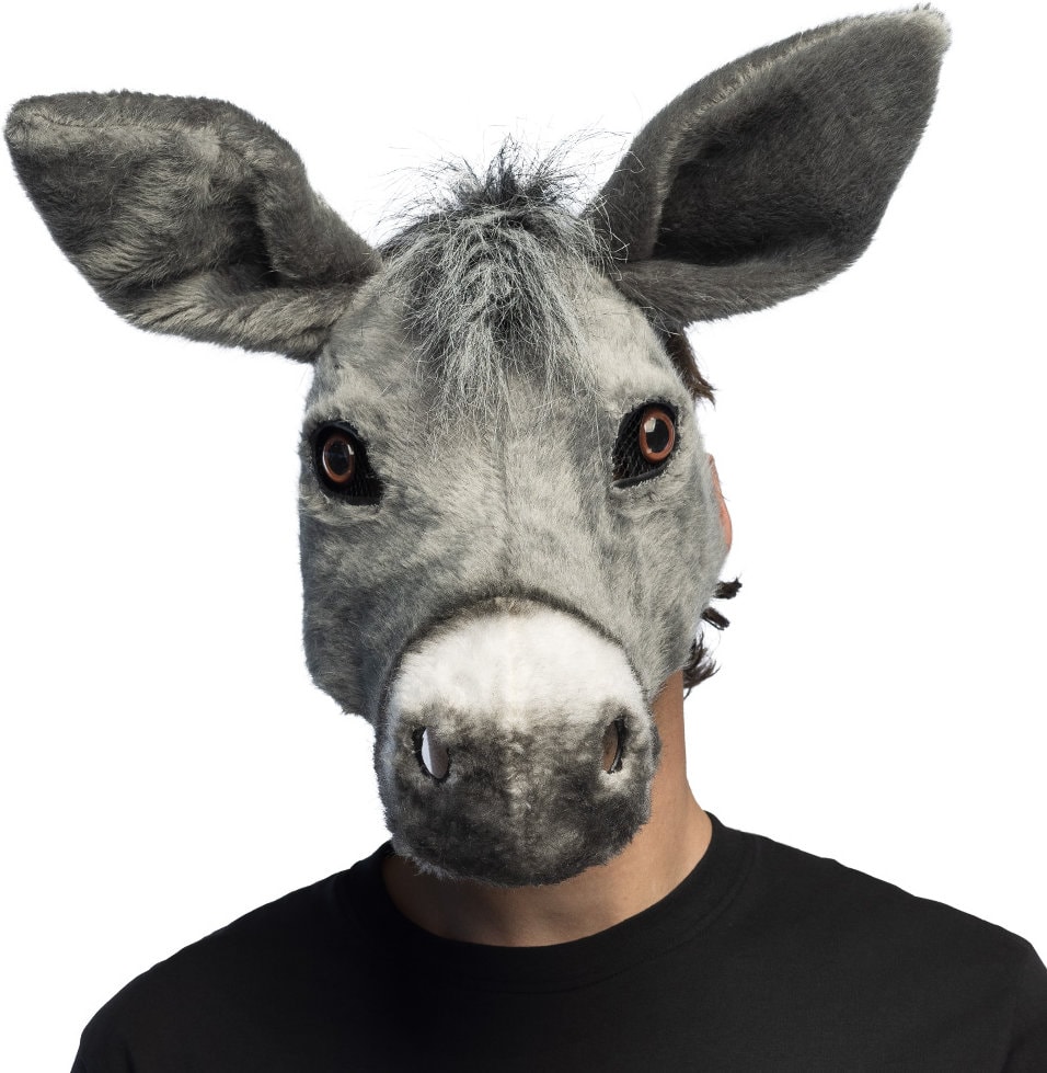 Grijze Ezel Verkleedmasker Volwassenen