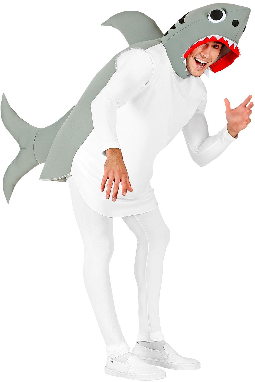 Grijze haai kostuum met vinnen