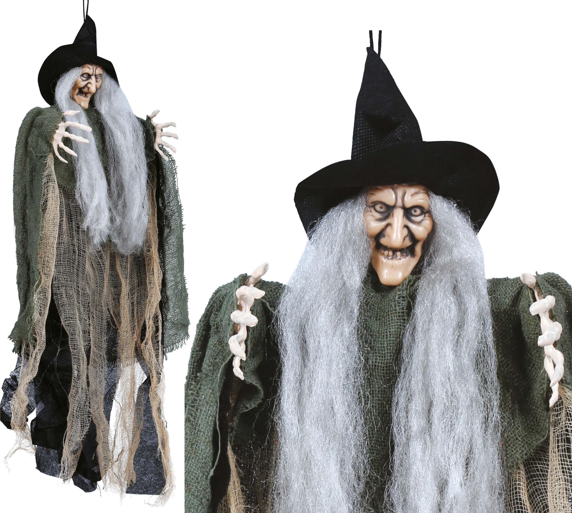 Grijze heks 50 cm halloween
