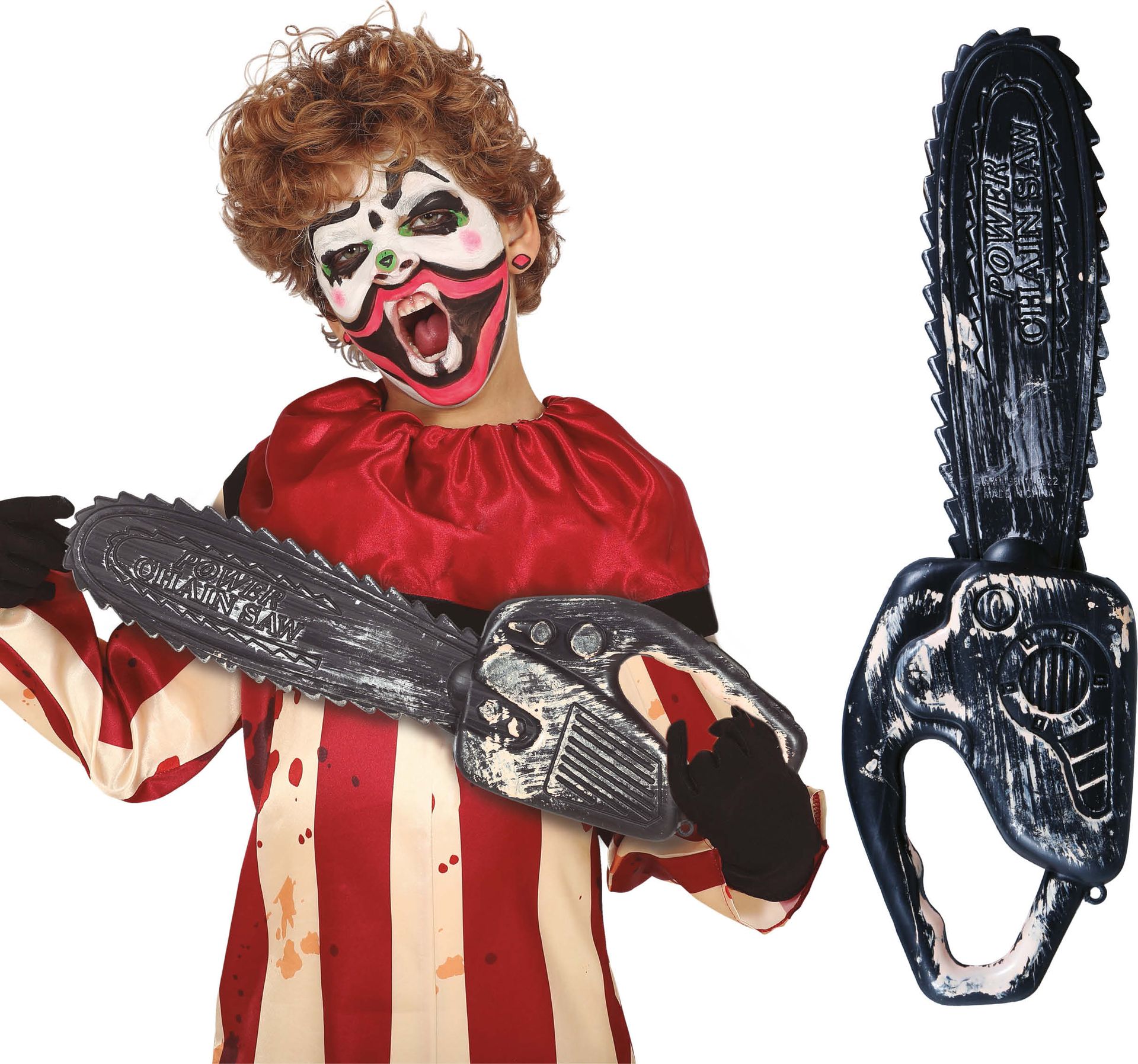 Grijze kettingzaag 50 cm halloween