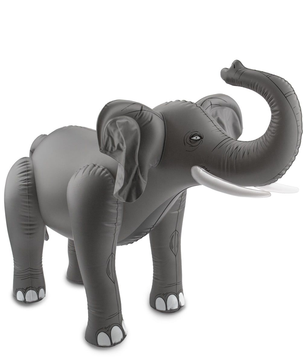 Grijze olifant opblaasbaar 60cm