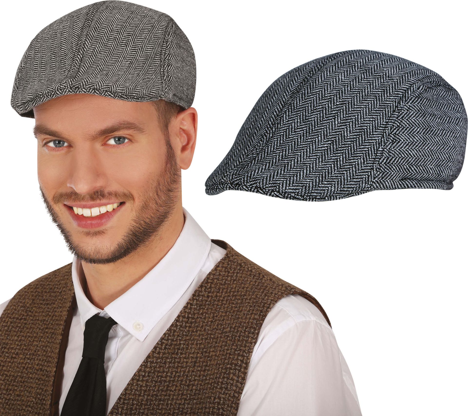 Grijze Peaky Blinders Flat Cap
