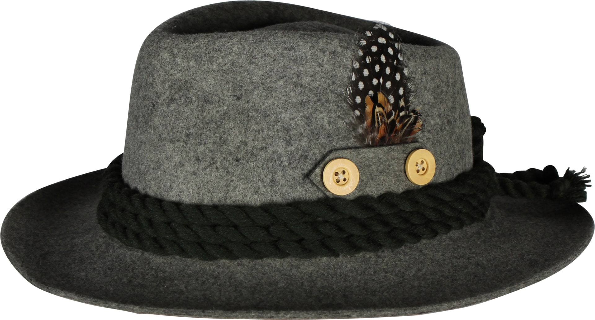 Grijze Tiroler Oktoberfest Hoed Wol