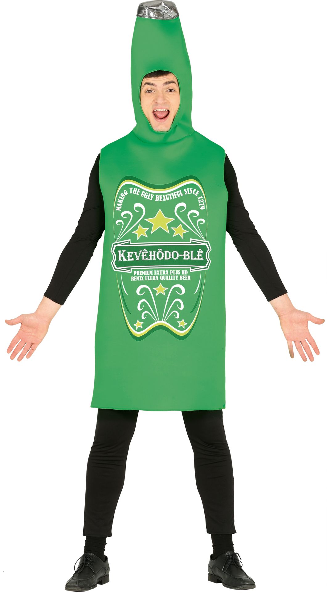 Groen bierflesje kostuum