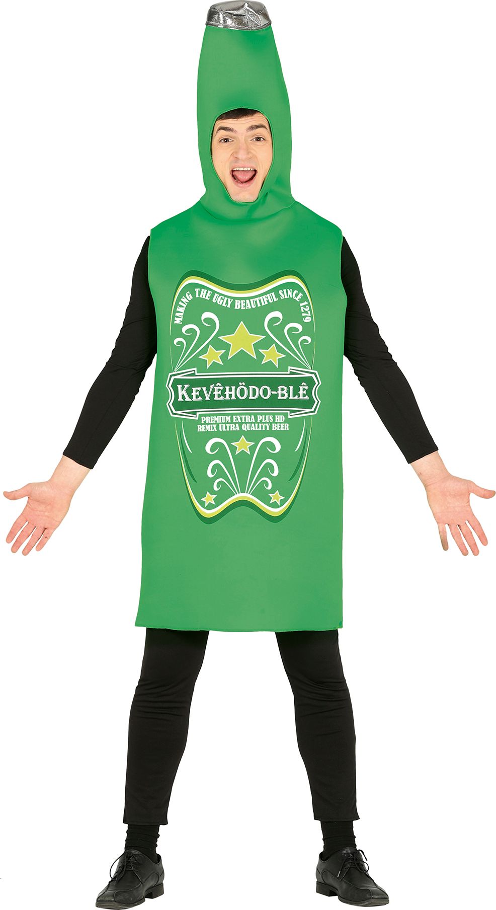 Groen bierflesje kostuum