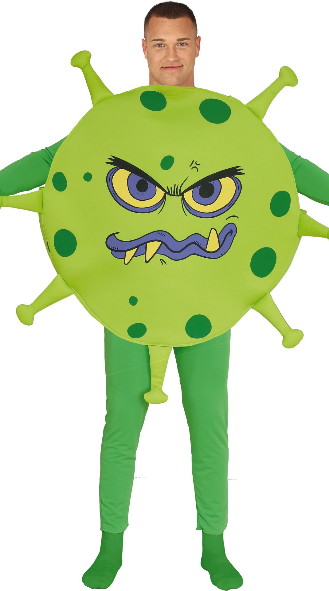 Groen corona virus kostuum