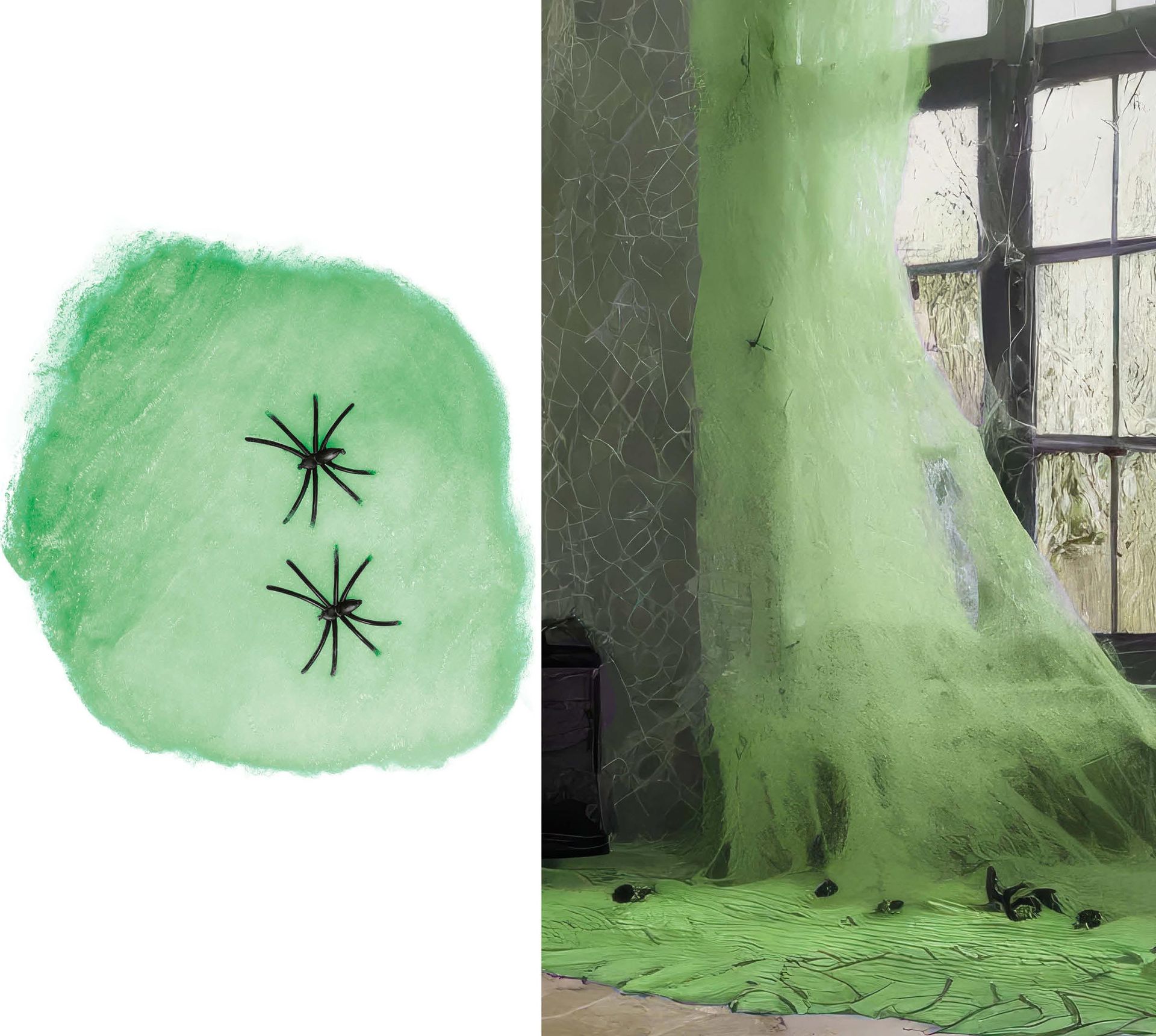 Groen spinnenweb 100g halloween