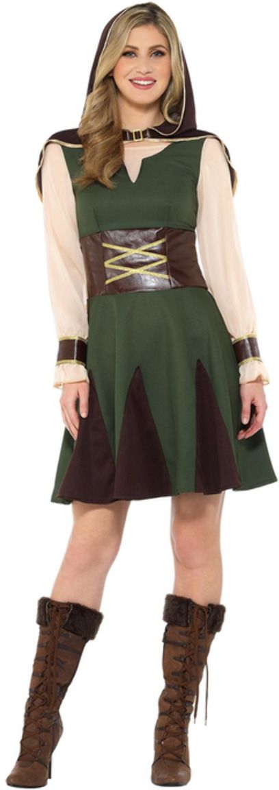 Groene dames Robin Hood jurk