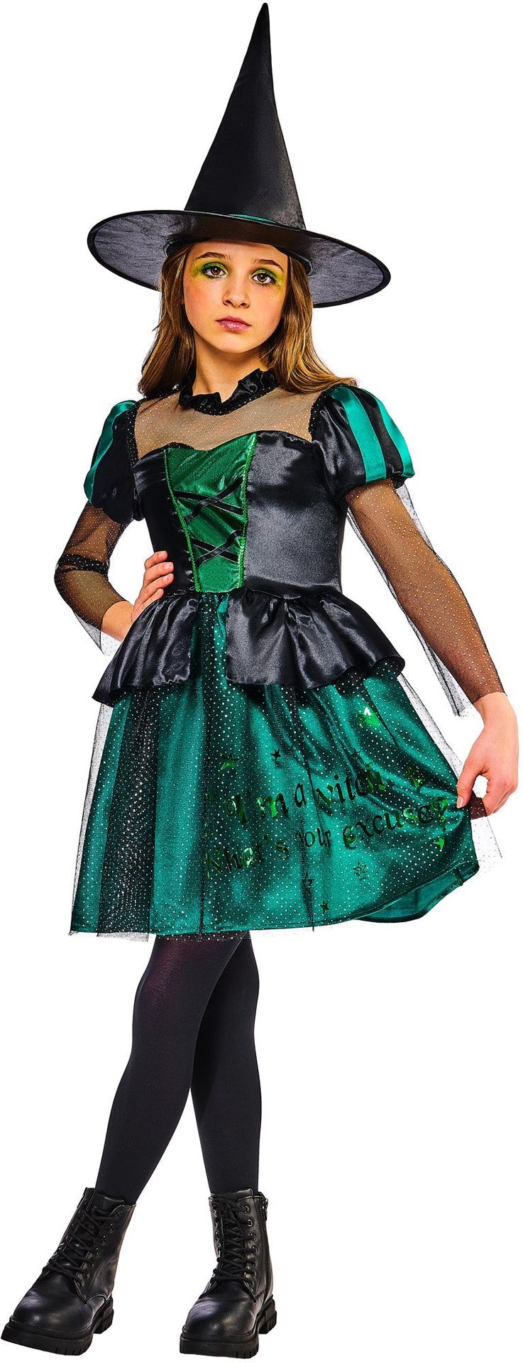 Groene Heks Jurk Met Tekst Outfit Meisjes