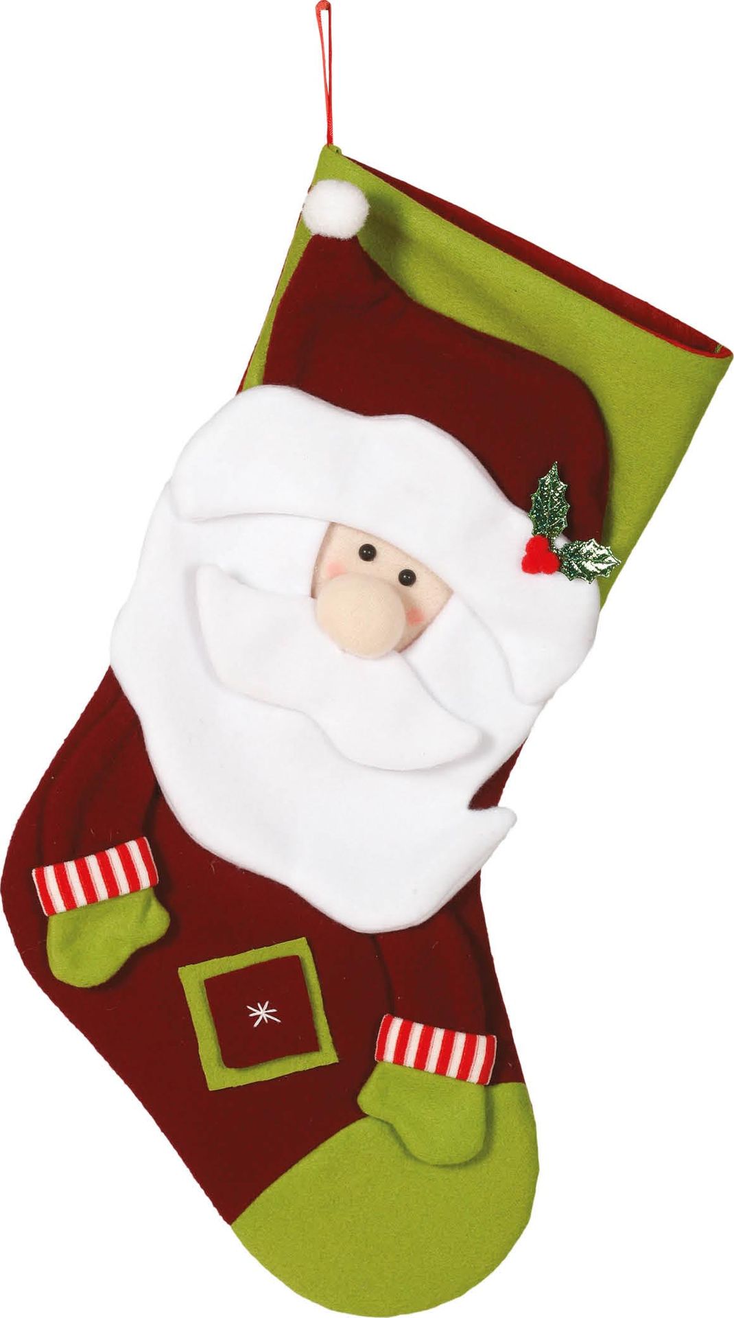 Groene kerstman cadeausok 55cm