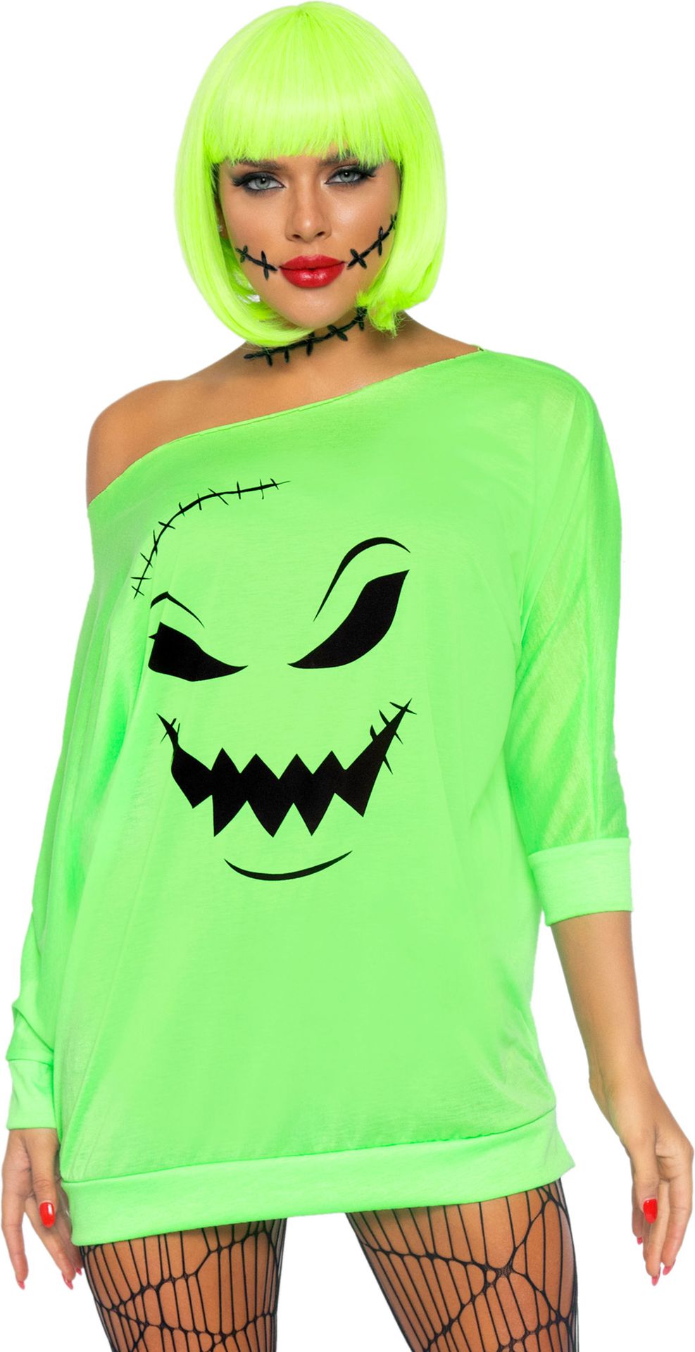 Groene off shoulder pompoen jurk