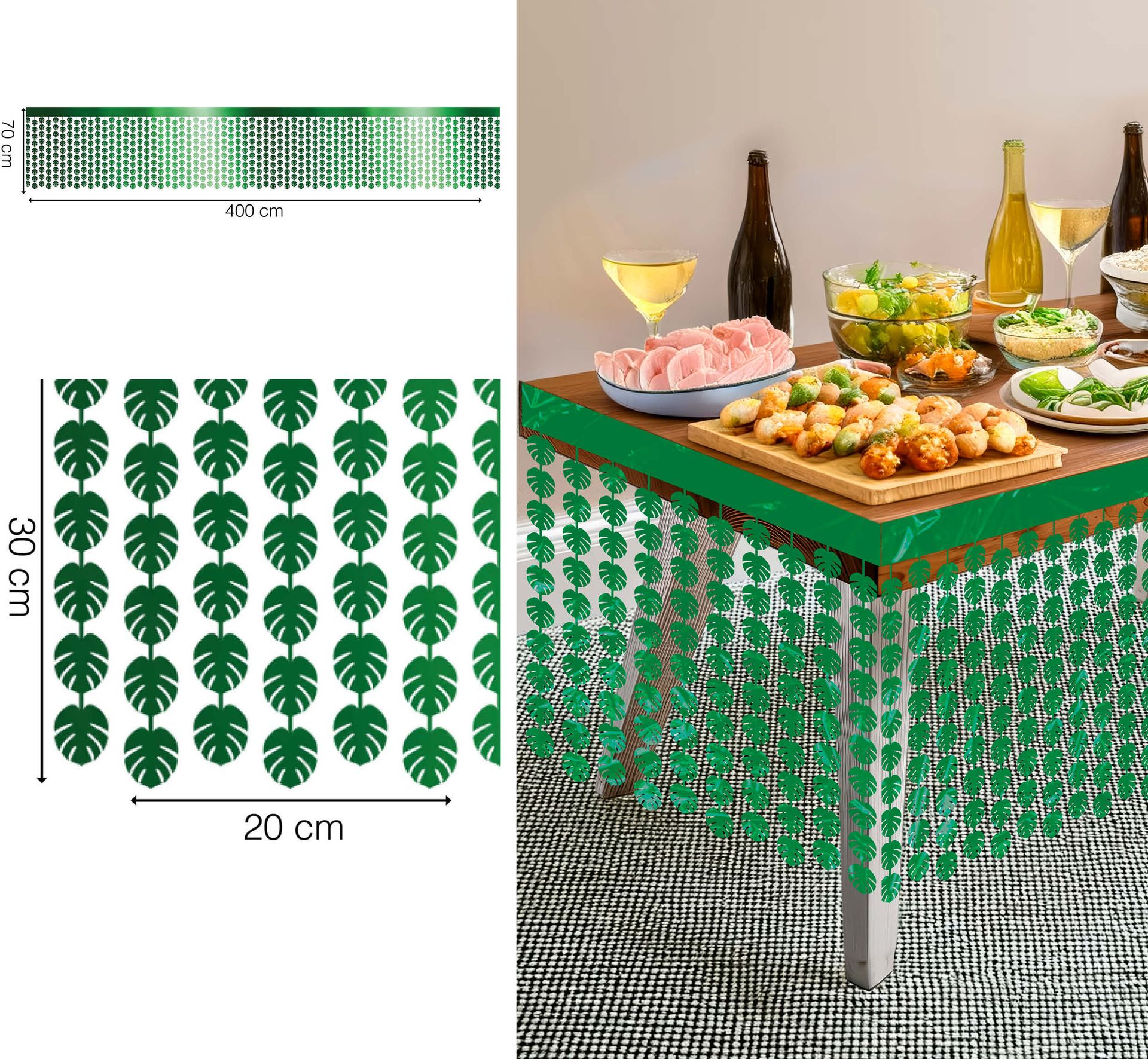 Groene Palmbladeren Tafel Decoratie
