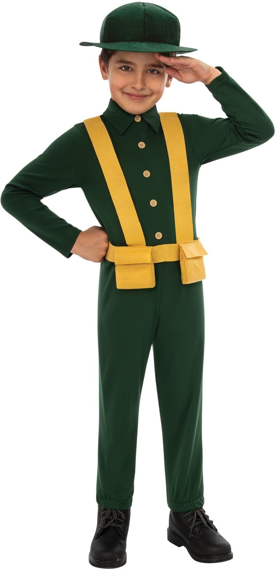 Groene Soldaat Outfit Eerste Wereldoorlog Kinderen