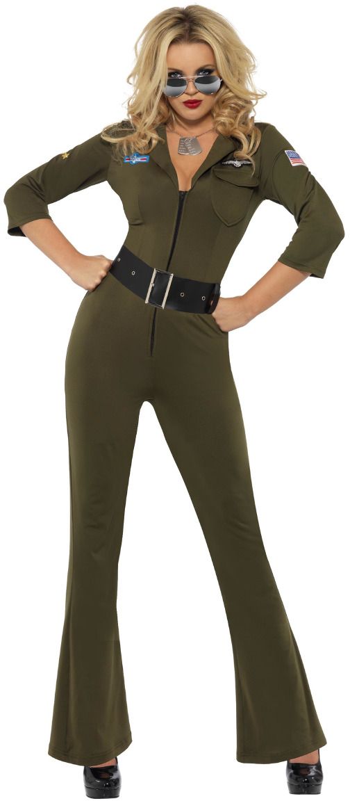 Groene Top Gun dames outfit