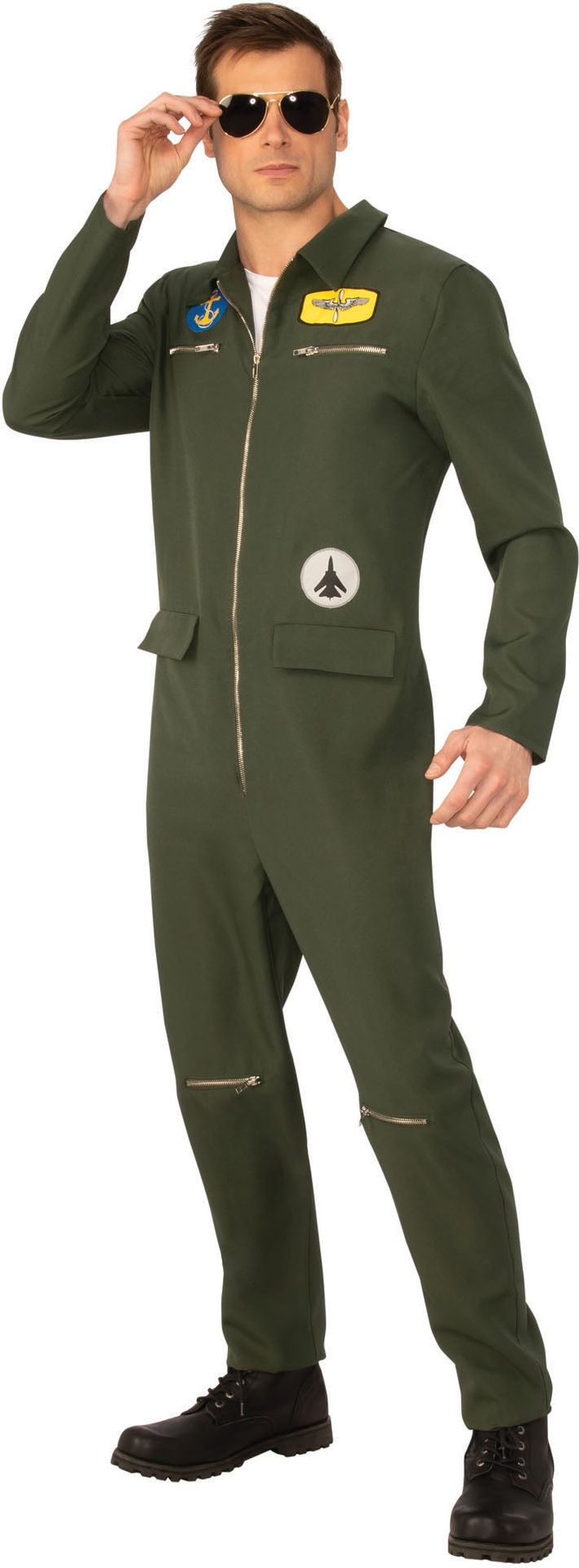 Groene Top Gun Luchtmacht Jumpsuit Heren