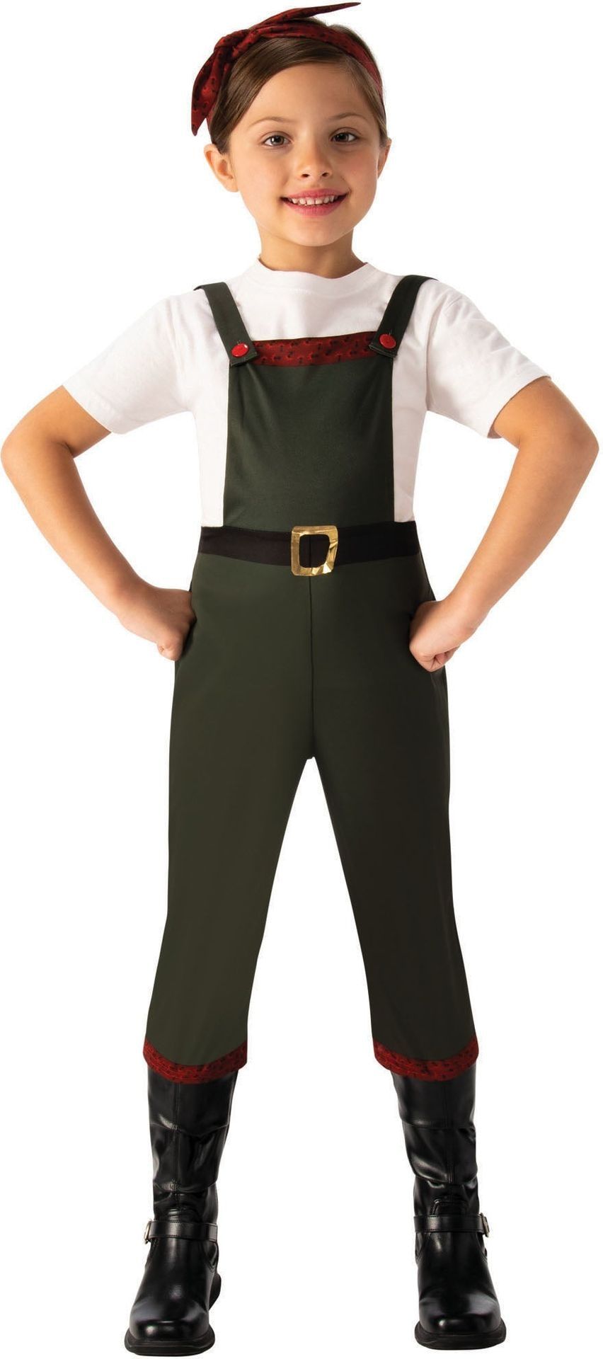 Groene Werker Overall met Bandana Meisjes