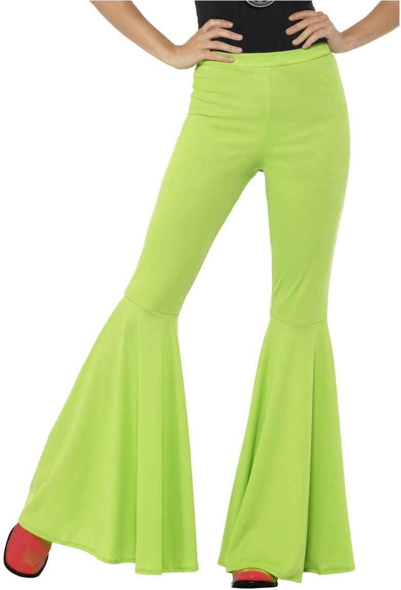Groene wijde vrouwen broek 60s