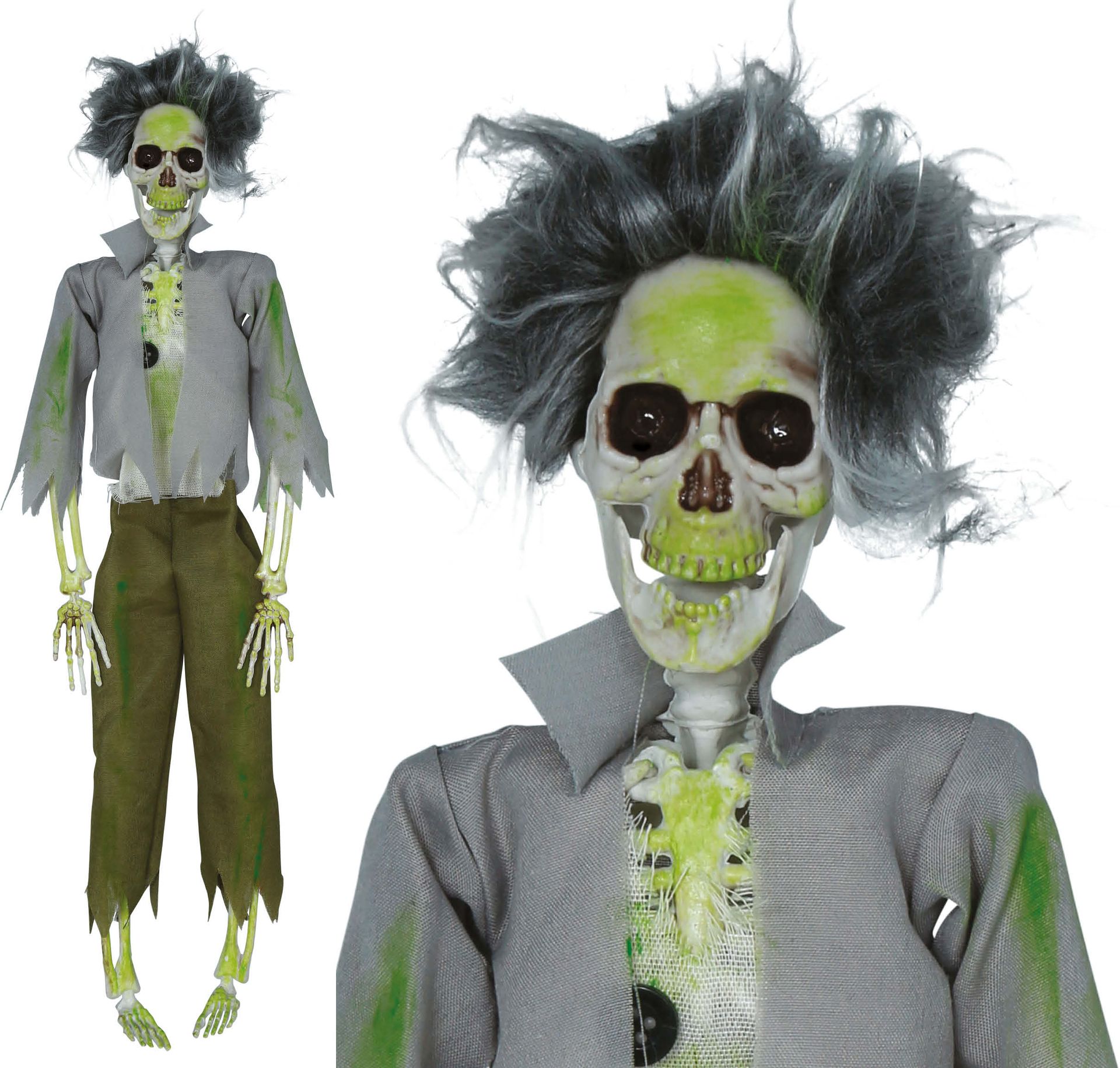 Groene Zombie Skelet Hangpop