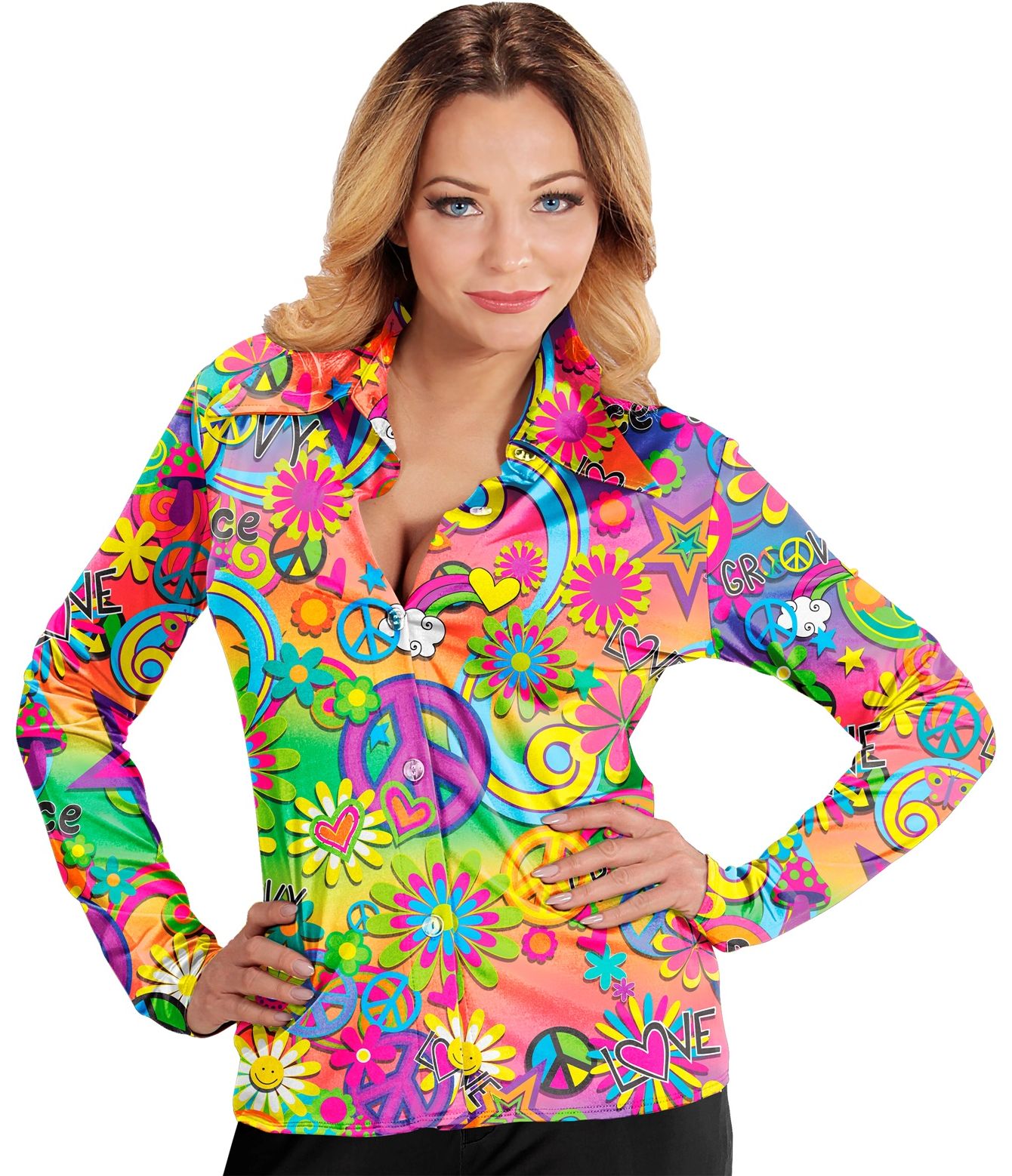 Groovy retro blouse vrouwen