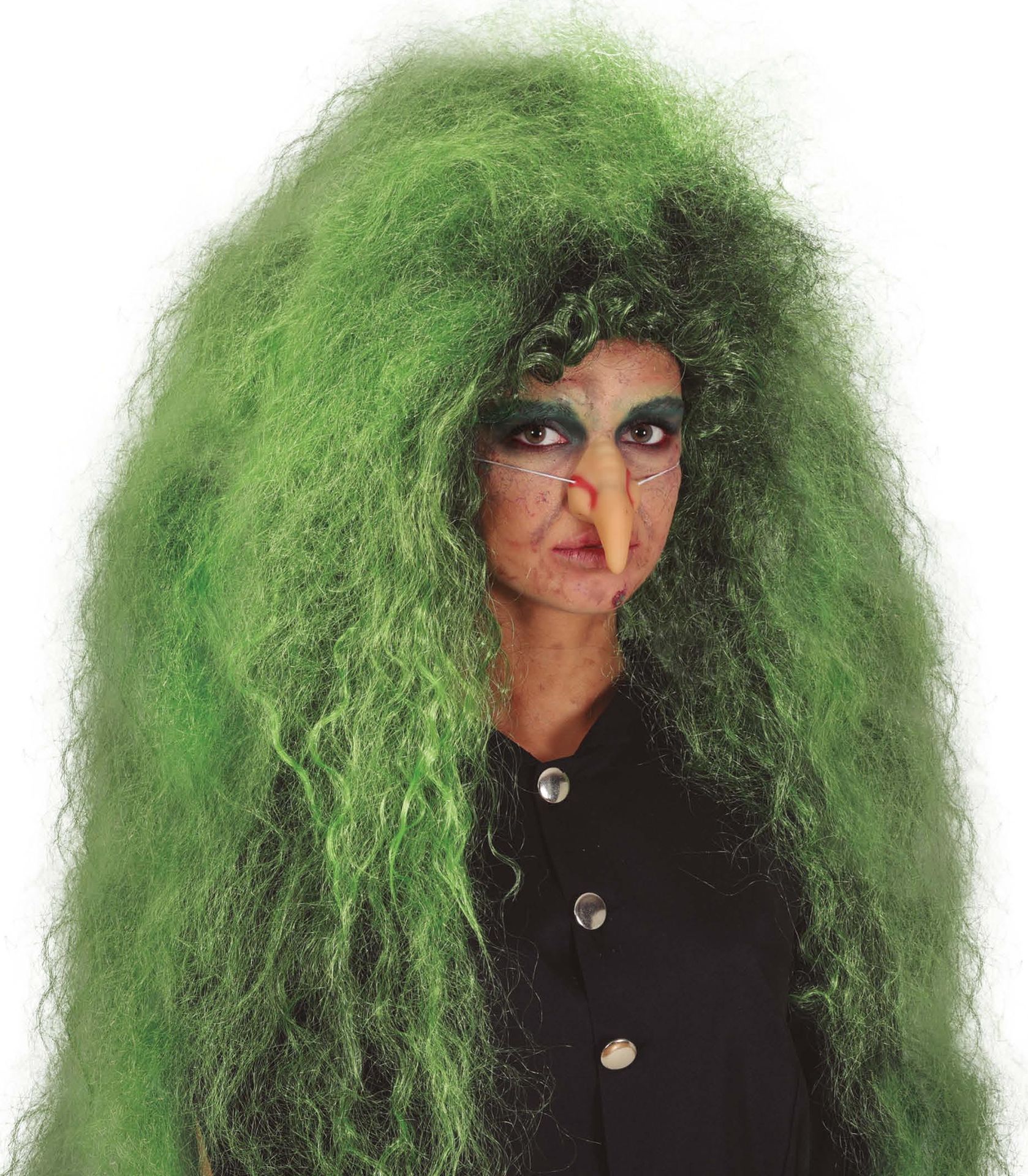 Grote groene heksenpruik halloween