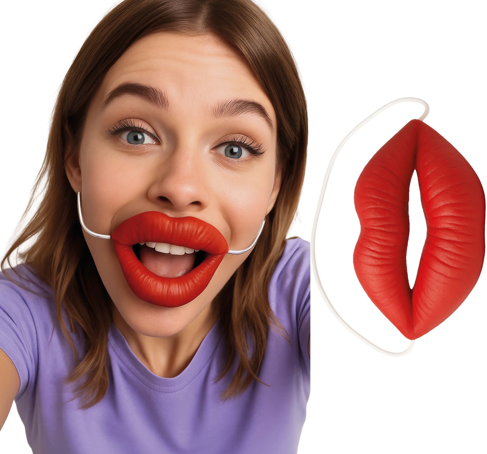 Grote Rode Lippen Elastiek