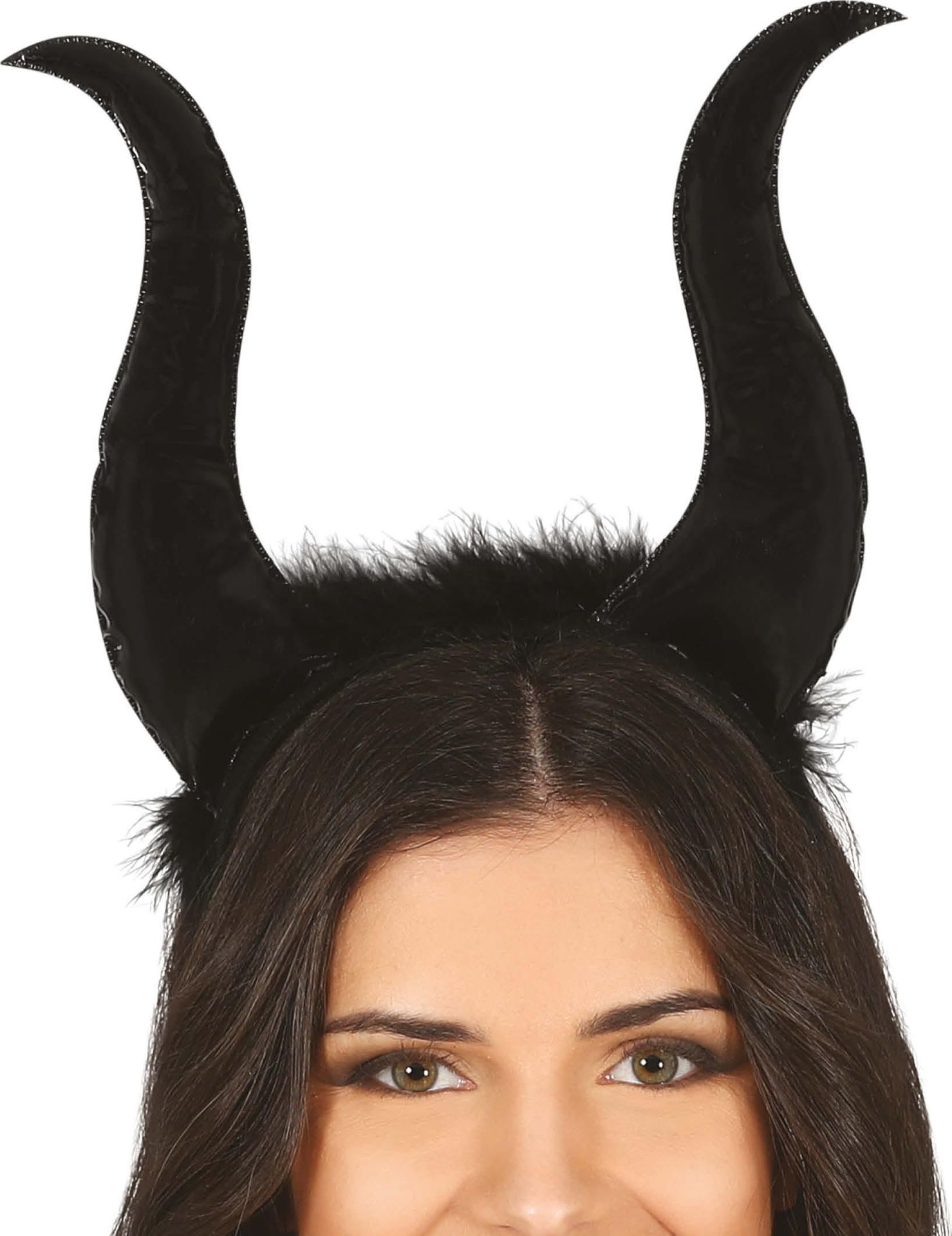 Grote zwarte duivel horens diadeem halloween