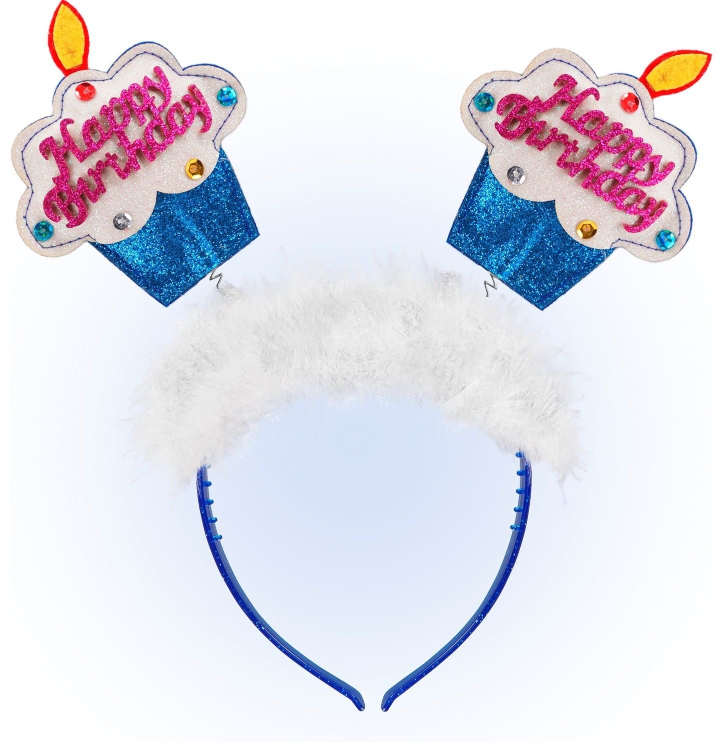 Haarband happy birthday cake blauw