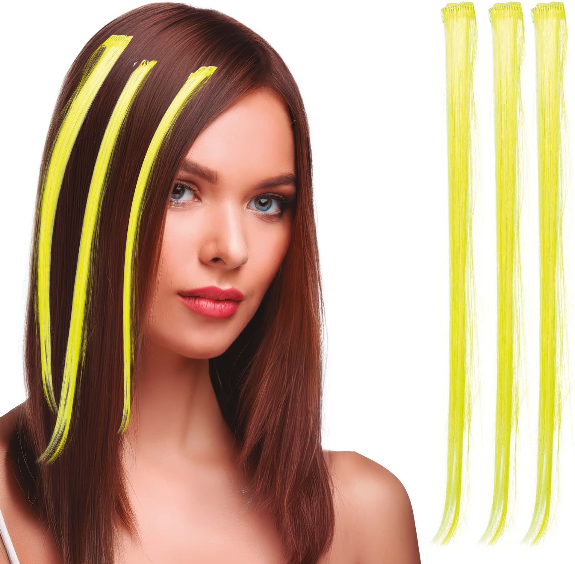 Haarextensies Set Geel 3 Stuks