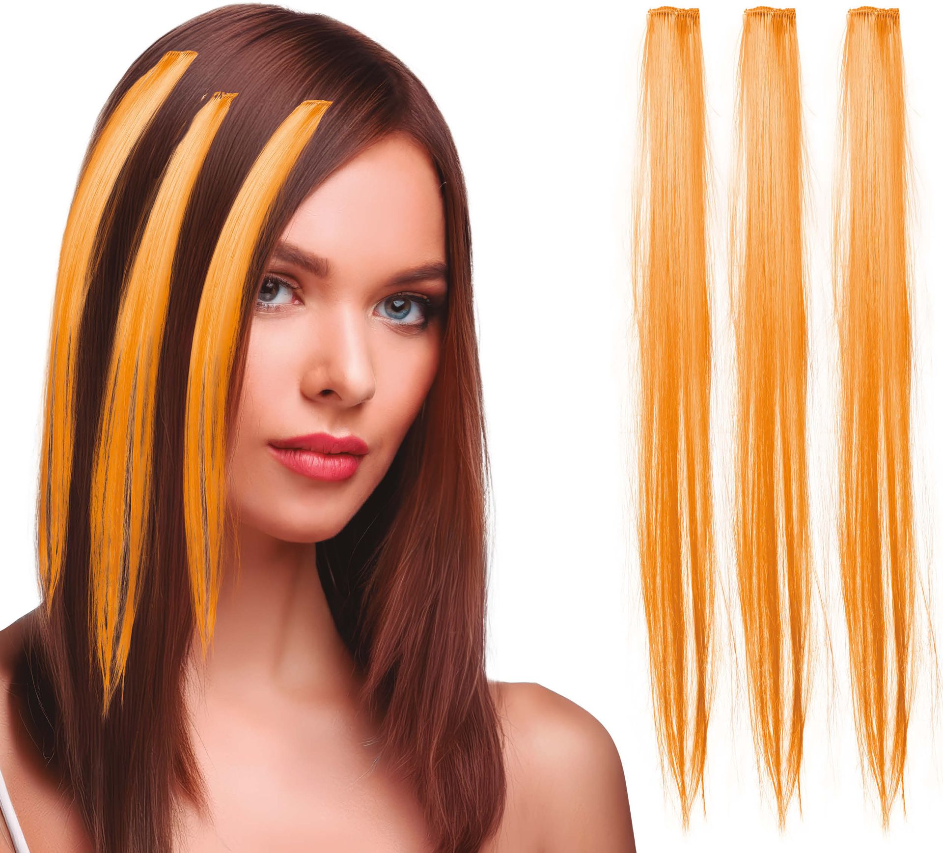 Haarextensies Set Oranje 3 Stuks