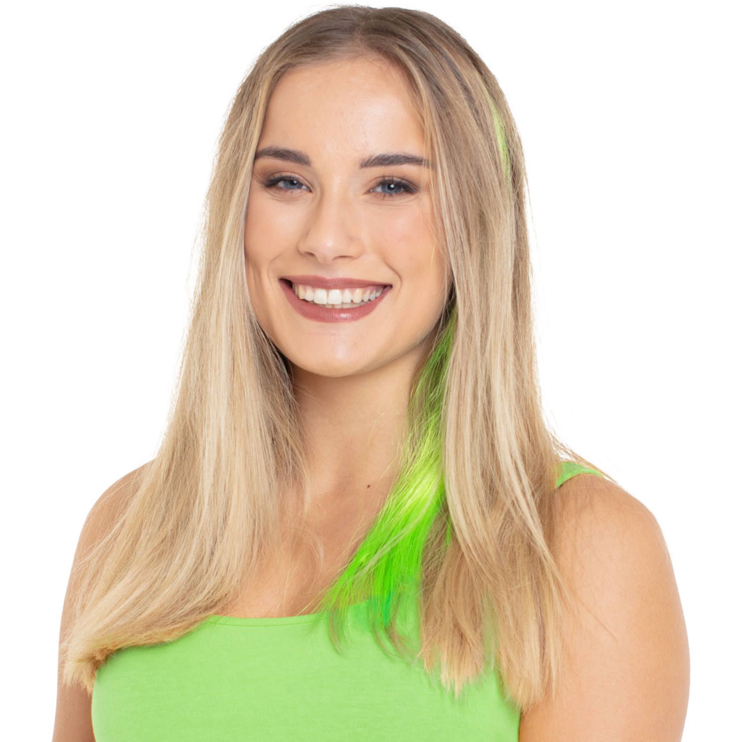 Hair extension neon groen