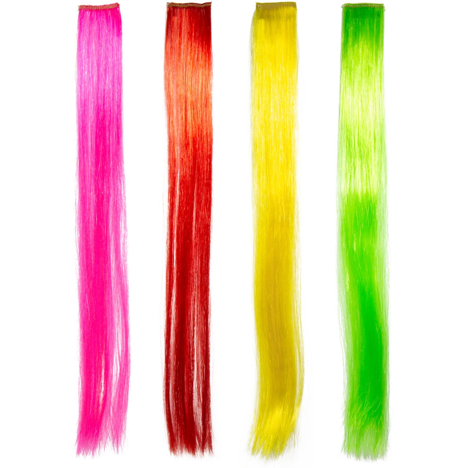 Hair extensions 4 stuks neon kleur