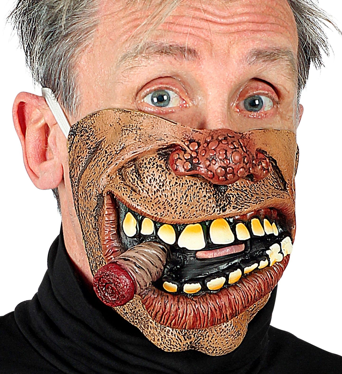 Halfmasker met grote sigaar