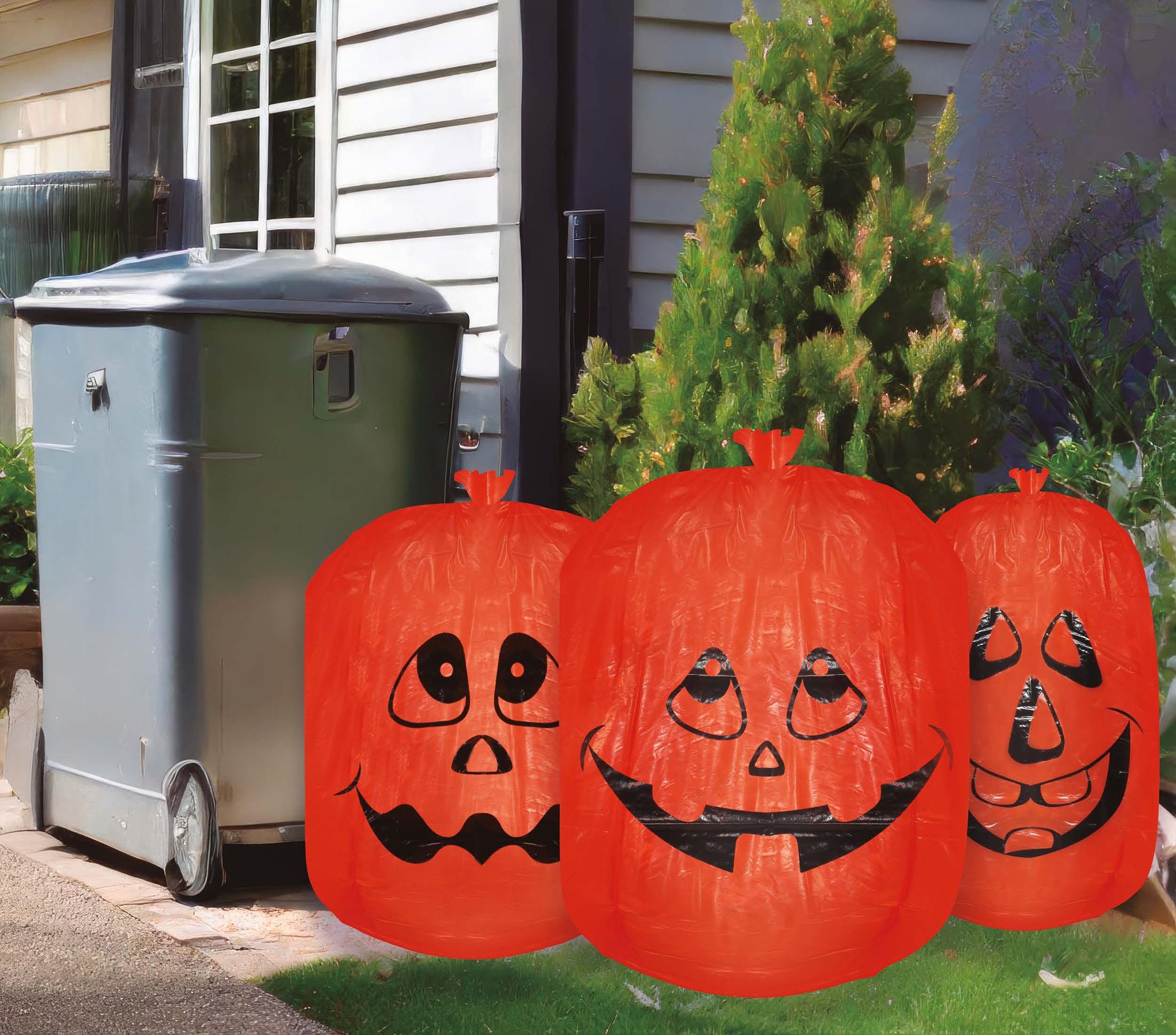 Halloween afvalzakken pompoen