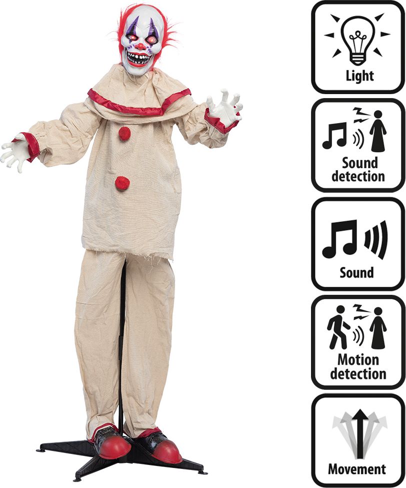 Halloween decoratie Enge clown licht, geluid & beweging