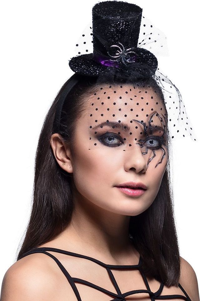Halloween Diadeem met Sluier Spider Evita
