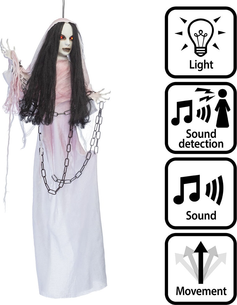 Halloween Geest Hangdecoratie Licht Geluid Beweging