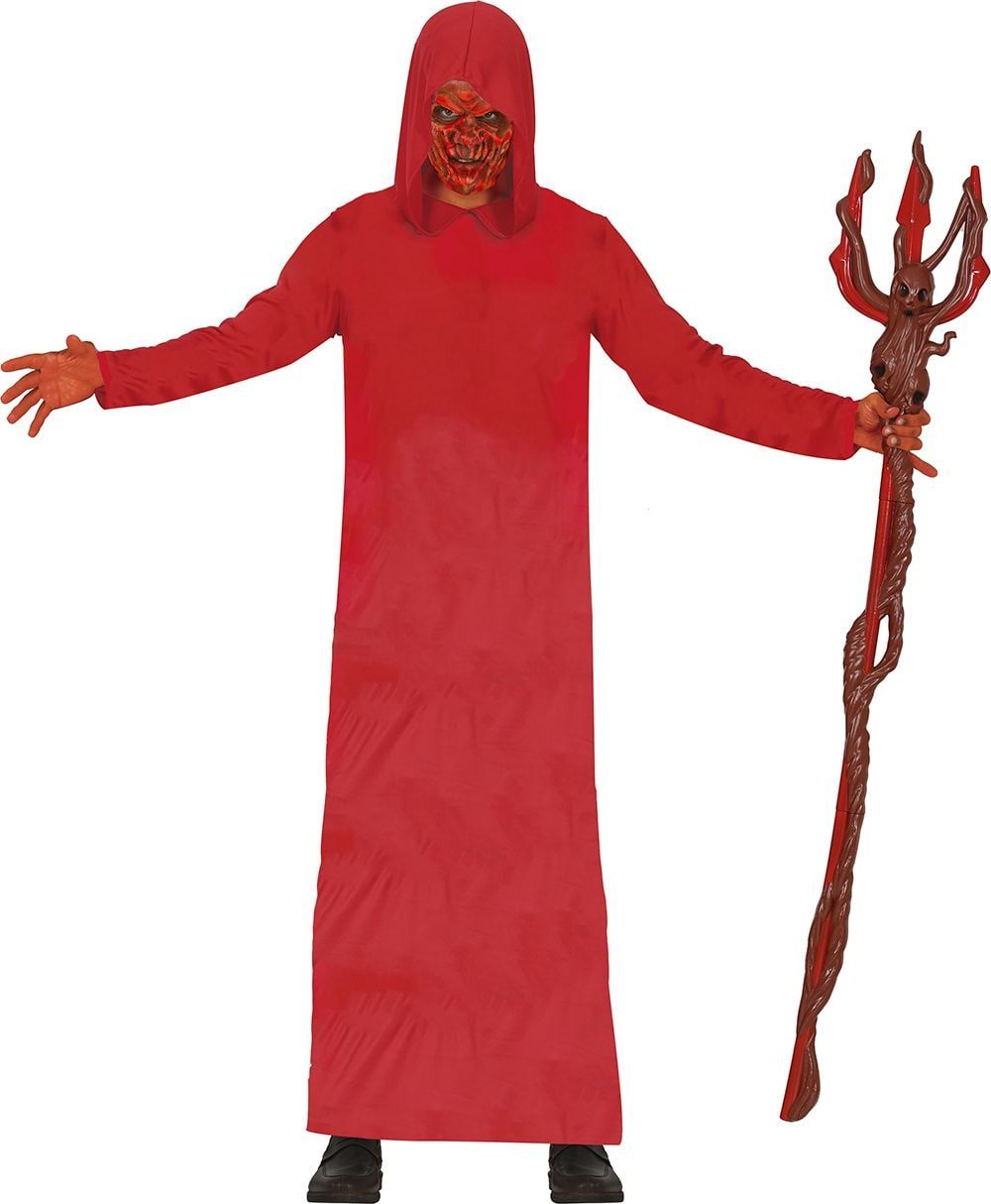 Halloween Grim Reaper Tuniek met Kap Rood